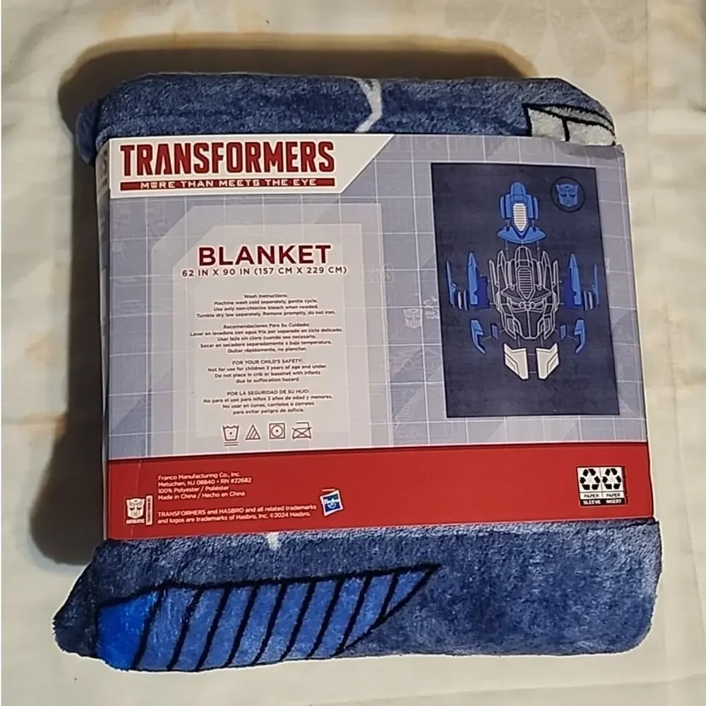 Hasbro Transformers More Than Meets the Eye Blanket Twin / Full Blue 62